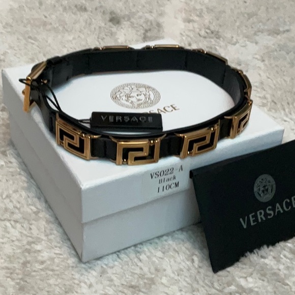 NWT Versace Greca Leather Metal Chocker! - Picture 3 of 15